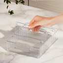 LYNG Lid Organizers Inside Cabinet, Clear Plastic Storage Lid Organizer With 4 Adjustable Dividers, Food Container Lid Organizer For Kitchen Pantry