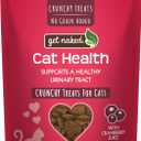 3 x Get Naked Urinary Health Crunchy Treats For Cats, Cranberries, (1 Pouch), 2.5 Oz (EXP 03/30/27)