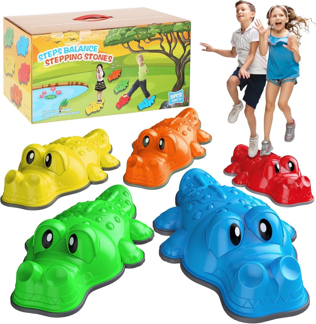 Stepping Stones for Kids,Non-Slip Turtle Jumping Balance Rocks Toys for Toddlers Outdoor Indoor Play Gift,Sensory Obstacle Course Coordination Game for Age 3-8+ (Colorful)
