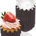 100 PCS Baking Cups Cupcake Liner Flared Brioche Standard Muffin Wrappers Greaseproof Coated Paper Cup for Wedding Birthday Holiday Party or Baby Shower (Brown)