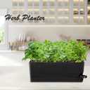 2 x Self Watering Pots for Indoor Plants 17 Inches Window Boxes Planters Rectangular Flower Pots Rectangle Herb Pots Large Plant Pots with Drainage Holes and Saucers Windowsill Planter (2, Black)