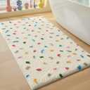 Color&Geometry Ultra Soft Bathroom Rugs Non Slip with Rubber Backing, Absorbent Washable Bath Mat Quick Dry, Upgraded Premium Microfiber Plush Carpet for Bathtub and Shower Floor,Ivory White,24x43