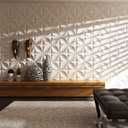 Art3d White 3D Wall Panel PVC Flower Design Cover 3 Sq Meter, for Interior Wall Decor in Living Room, Bedroom, Lobby, Office, Shopping Mall