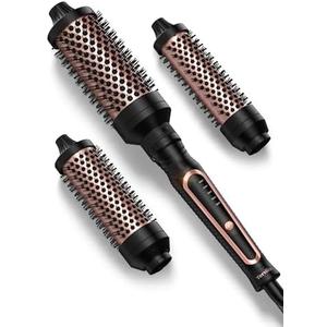 Terviiix PRO Thermal Brush Set for Voluminous Style, Non-blowing Heated Round Brush with Adjustable Temp, 3-in-1 Curling Brush with Detachable Head(1.25'',1.5'',1.77''), 20S Fast Heating with Dual MCH