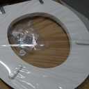 Mayfair Padded Toilet Seat with Chrome Hinges, Soft Vinyl over Wood Core Seat, Made in USA, Round, White