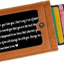 8 x Jofanvin Engraved Wallet Insert Card for Husband Boyfriend - I Love You Note for Him, Anniversary Birthday Wedding Day Gift, Permanent Metal Wallet Card, Deployment Keepsake for Fiance Man