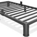 Bilily 6 Inch Low Twin Bed Frame with Round Corner Legs,3500 LBS Heavy Duty Low Profile Twin Size Metal Platform, Steel Slats Support No Box Spring Needed Easy Assembly Noise-Free for Kids Room,Black
