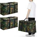 2 Packs Camouflage Extra Large Moving Bags,100L Extra Large Storage Bags, 600D Oxford Cloth, Waterproof, Double Zipper, Reusable for Travel, Camping, College Moving