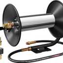 Pressure Washer Hose Reel, 100FT High Pressure Hose Reel with Hand Crank, 3/8" Heavy Duty Steel Pressure Washer Reel, 4000 PSI Power Washer Hose Reel Swivel Arm for Air/Liquid/Water Use