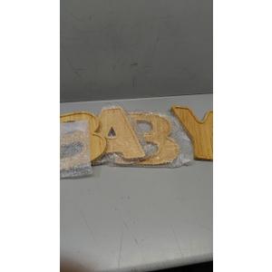 1 Set Baby Shower Wooden Charcuterie Baby Shaped Letter Serving Tray Board Dish Decorative Platter for Snack Food Cake Cookies for Gender Reveal Birthday Party(Wood)