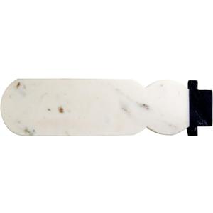 Creative Co-Op Marble Snowman Shaped Cheese and Cutting Board, White and Black
