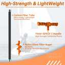 itayak Boat Sand Anchor, 20"/40" Shallow Water Anchor Pole for Boat and PWC, High-Strength Carbon Fiber Tubes, Nylon Glass Fiber Auger, Orange (6.6FT Long Line-Buoy Set Included)