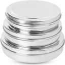 KSJONE Stainless Steel Chocolate Flat Slim and Sleek Canisters/Puri Dabba/Storage Containers Set of 3 Pcs Big Set (23 Oz, 30 Oz, 40 Oz)