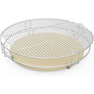 onlyfire BBQ Cooking Grate System Flexible Cooking Rack with Heat Deflector, Fits for Kamado Joe Big Joe 24-inch Charcoal Grills