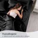 LuxClub 4 PC Sheet Set Bed Sheets Deep Pockets 18" Eco Friendly Wrinkle Free Cooling Machine Washable Hotel Bedding Silky Soft - Black Queen