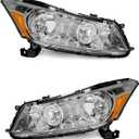 for 2008-2012 Honda Accord Headlights Assembly Pair