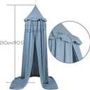 MAMERIA Kids Bed Canopy with Frills Cotton Hanging Tent Curtain Net for Reading Nook Hideaway Bedding Play Room Decor(Blue), 20"W x 20"L