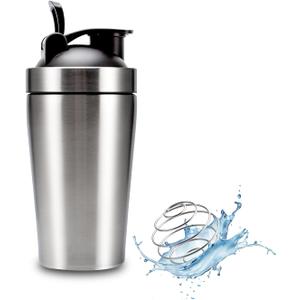 VALESKA Stainless Steel Protein Shaker Bottle, 20-Ounces, Insulated, Leak Proof, BPA Free, Dishwasher Safe, Perfect for Gym Workout