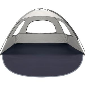 WhiteFang Beach Tent Anti-UV Portable Sun Shade Shelter for 3/4/6/8 Person, Extendable Floor with 3 Ventilating Mesh Windows Plus Carrying Bag, Stakes and Guy Lines (Baby's Breath)