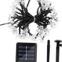 Solar-Powered Cherry Blossom Light String LEDs Modes for Outdoor Decor Gardens Parties