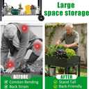 aboxoo 49" L*25" W*31" H Planter Raised Beds with Legs,Outdoor Metal Planter Box on Wheels,Elevated Garden Bed for Vegetables Flower Herb Patio