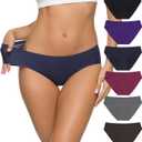 ALTHEANRAY Womens Seamless Hipster Underwear No Show Panties Soft Stretch Bikini Underwears Multi-Pack (Small, Color9)