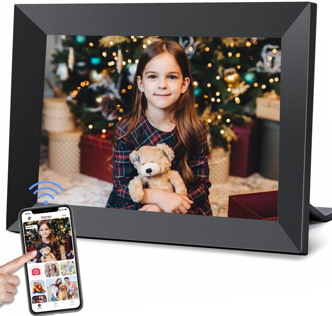 Frameo 10.1 Inch WiFi Digital Picture Frame with 32GB Storage,1280 * 800P IPS HD Touch Screen, Send Photos/Videos from Your Phone Anywhere, Photo Gifts for Parents and Grandparents