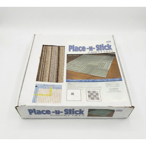 Place-N-Stick self-adhesive carpet tiles, Carnival- Earthtone 18"×18" Tile 36SF