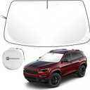 Car Windshield Sun Shade for 2014-2025 2026 Jeep Cherokee Sun Shade for Trail hawk Overland Limited Latitude Altitude Accessories Front Window Sunshade Sun Visor Windshield Cover UV Block