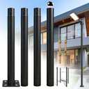 Street Light Pole 13Ft Tall, Outdoor Metal Split Heavy Duty Street Lamp Post for Outside Large Solar Street Lights with Mounting Steel Anchor for Street, Parking Lots, Park & Patio, 13FT-76