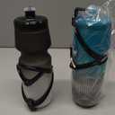 GEMFUL 24oz Bike Water Bottle Holder Combo 2 Pack (Green Black+Black White) | Squeeze Design, Bpa-free, Leakproof, Fits Mtb Mountain Road Bicycle Cycling, Commuting & Gym, Workout, Pull Top Lid