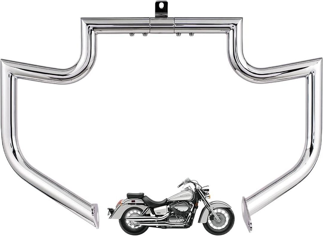 1.5" Fat Crash Bar Engine Guard Highway Bar for Honda 750 VT750 VT750C VT400 Shadow Aero Phantom Spirit (Silver)