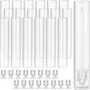 24 Set Glass Hurricane Candle Holders 11.8" Open Ended Stripe Glass Candleholder Tube Shape Bottomless and 1.89" Taper Clear Candlestick Holders for Wedding Party Table Centerpiece