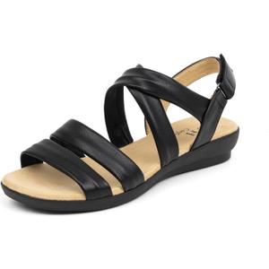 VJH confort Womens Flat Sandals, Soft Straps Slip-on Open Toe Light Weight Elastic Slingback Comfort Casual Walking Sandals (12)