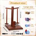 Wooden Yarn Holder for Crocheting & Knitting Upgraded Magnetic Rotating Yarn Spinner with 2 Spindles & Phone Stand Crochet Accessories Crochet Gift for Crocheting Knitting Lovers Crocheters