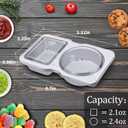40 Pack Disposable Snack Containers with Lids, Double Compartment Condiment Container for Kids, Small Plastic Dip Sauce Cups for Lunch Meal Prep