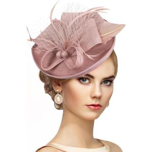 Zinniday Kentucky Fascinators Hats for Women - Vintage Tea Party Outfit Headband Church Derby Hat for Women (9.64x7.87inch)