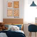 TLESKE Orange Fall Pumpkins Market Posters Prints Unframed Set of 4, Autumn Aesthetic Wall Art Prints for Dorm Bedroom Living Room, I Love Fall Most of All Pictures Wall Decor, 12x16 (16L" x 12W")