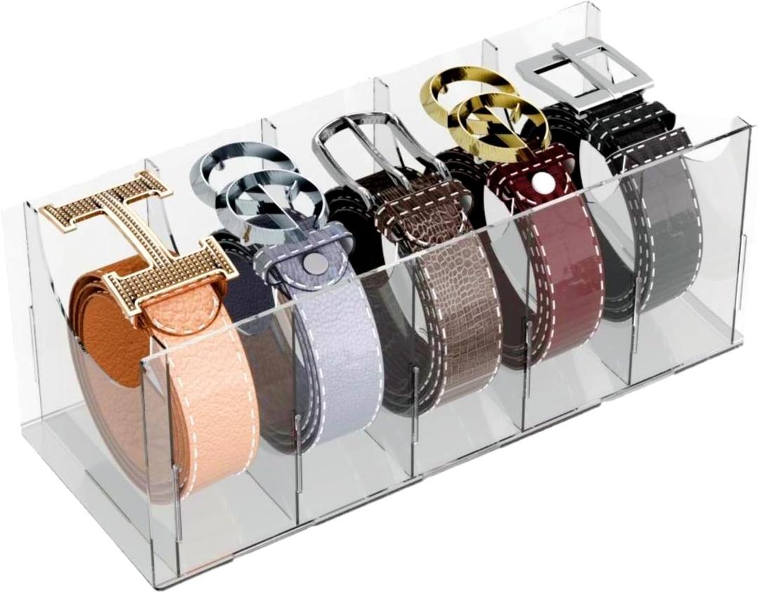 1PCS Acrylic 5-Compartment Detachable Belt Organizer