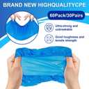 60 Pcs Shoe Covers Disposable Non Slip, 30 Pairs Plastic Shoes Protectors, Thick Boot Cover, Stretchable, One Size Fit Most, Protect Your Shoes, Floor and Carpet (60)