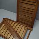 Forevich Bamboo Shower Bench Stool with Storage Shelf Waterproof Shower Chair Spa Bath Seat Excellent for Indoor Use Chestnut Brown