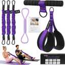 Foot Pedal Resistance Band with Handle,3 Tube Adjustable 75LB Exercise Bands,Upgrade Full Body Workout for Men & Women,Core Abs Legs Glutes Arms, Pilates Strength Training Home Gym Equipment