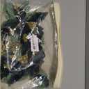 6 Pcs Green Glitter Christmas Poinsettia Flower with Ribbon, 11 Inches Large Artificial Poinsettia Flower Green Velvet Christmas Tree Ornaments Wreath Garland Decoration with Stems