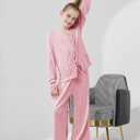 Girls Fall Outfits Tie Knot Crop Tops Wide Leg Pants with Pockets 2025 Winter Sets Active Wear (Pink)