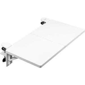 VIVO Clamp-on 24 x 12 inch Foldable Desk Extender, Wrist Support Arm Rest, Office Keyboard Tray, Side Table Extension Attachment, White, DESK-EXT24W