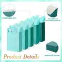 Kolldenn 50 Set Teal Blue Gift Bags with Tissue Paper 8.27 x 5.91 x 3.15 Inch Small Paper Bags with Handles Thank You Gift for Baby Shower Bridal Shower Wedding Party Favors Goodies
