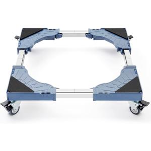 WBD WEIBIDA Adjustable Furniture Dolly with 4 Dual-Locking Wheels, Universal Washing Machine Base Stand, Square Appliance Mover for Refrigerator, Mini-Fridge, Washer & Dryer, Moving Cart