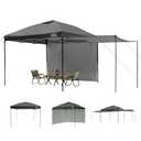 KAMPKEEPER 10x10 Easy Pop Up Canopy Tent with 2 Sidewalls, Instant Outdoor Shade Shelter with 2 PCS Removable 10FT Sun Walls, Quick Setup Waterproof and UV-Resistant for Patio, Camping, Backyard