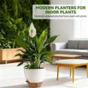 8/9/10 Inch Large Self Watering Pots, Plastic Flower Pots with Multi Mesh Drainage Holes and Water Level Indicator & Deep Reservoir for Indoor Outdoor Garden Plants and Flowers (White)