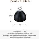 Industrial 6.5" Metal Drum Replacement Shades,1.6" Fitter Opening for Threaded Medium Base Socket,H5"*D6.5" Black Finish 3 Pack